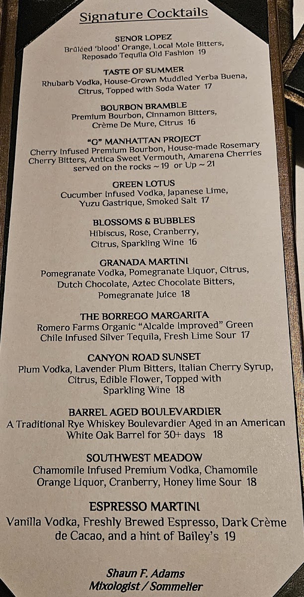 Menu - Geronimo photo 1