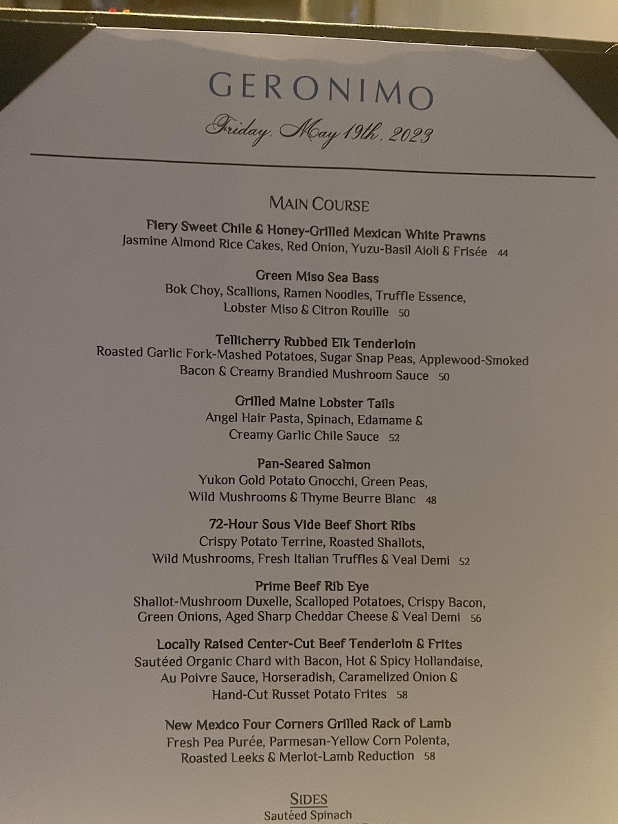 Menu - Geronimo photo 10