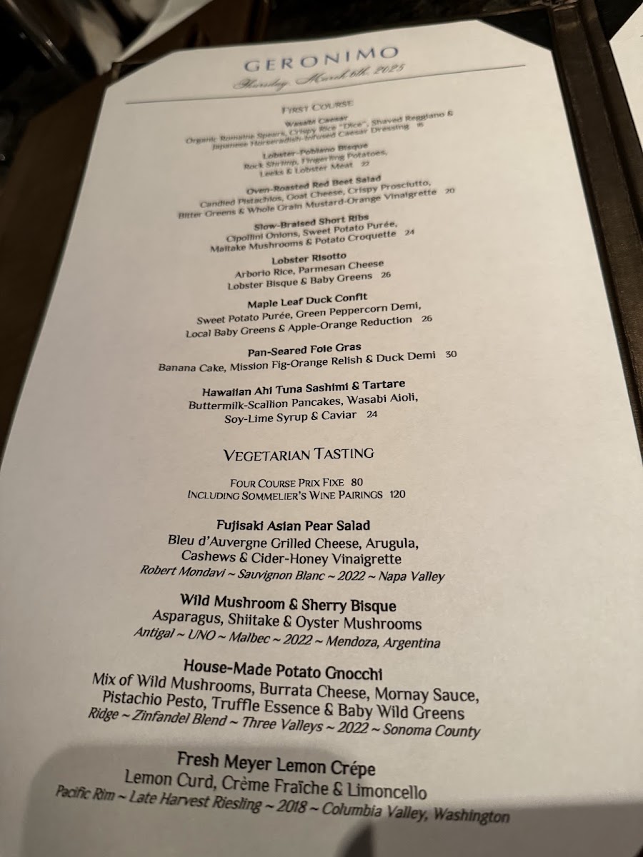 Menu - Geronimo photo 8